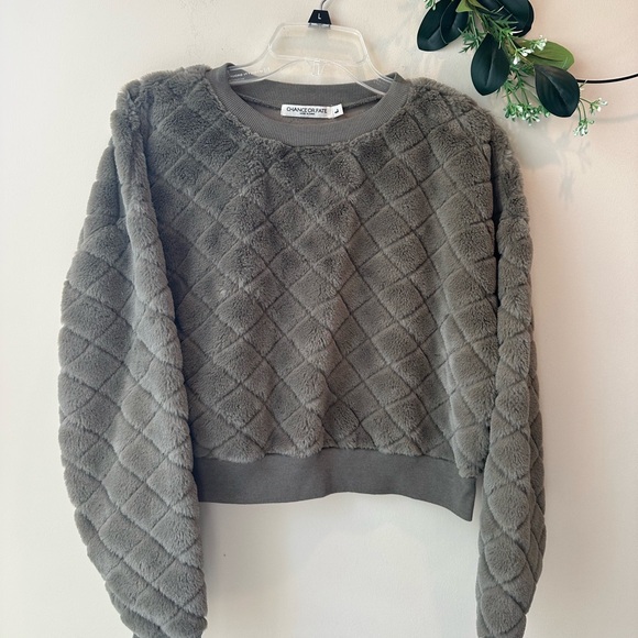Chance or Fate Olive Quilted Sweater - Picture 2 of 5